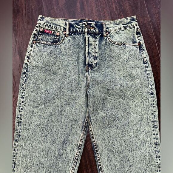 Teddy Fresh High-Rise Straight-Leg Acid Wash Jeans In Vintage Green Size 33 - Picture 2 of 9